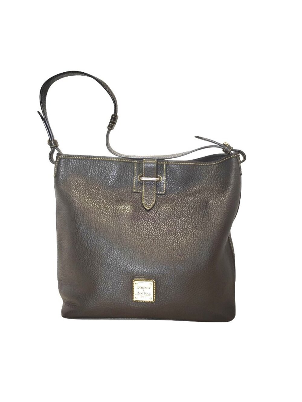 Dooney & Bourke Black Pebble Grain Leather Hobo Shoulder Bag Classic